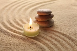 meditation stones & candle